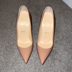Christian Louboutin - So Kate 100 Patent Leather Nude Pumps